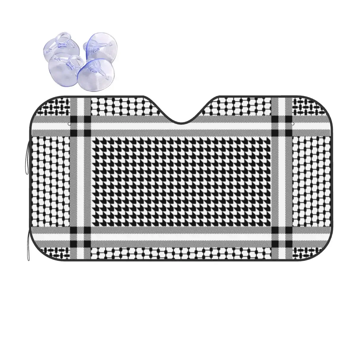 

Palestine Palestinian Keffiyeh Hatta Kufiya Polyester Sunshade Windscreen Arabic Decor Car Window Windscreen Cover UV Protector