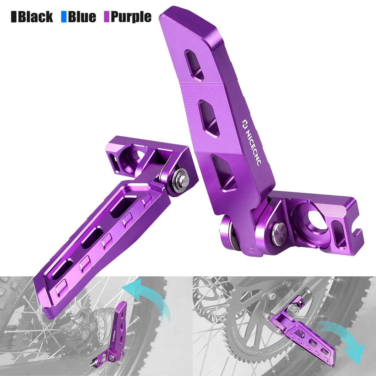 

For Surron Electric Bike Chain Tensioner Adjuster Blocks Rear Stunt Peg Footrest Kit For 2025 2024 2023 Surron Light Bee X S L1E