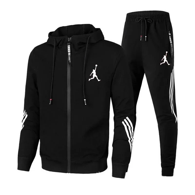 2024 Spring and Autumn New Leisure Sports Fashion Zipper Men\'s Running Clothes Men\'s Clothing Set Sports Clothes Men\'s Jogging P