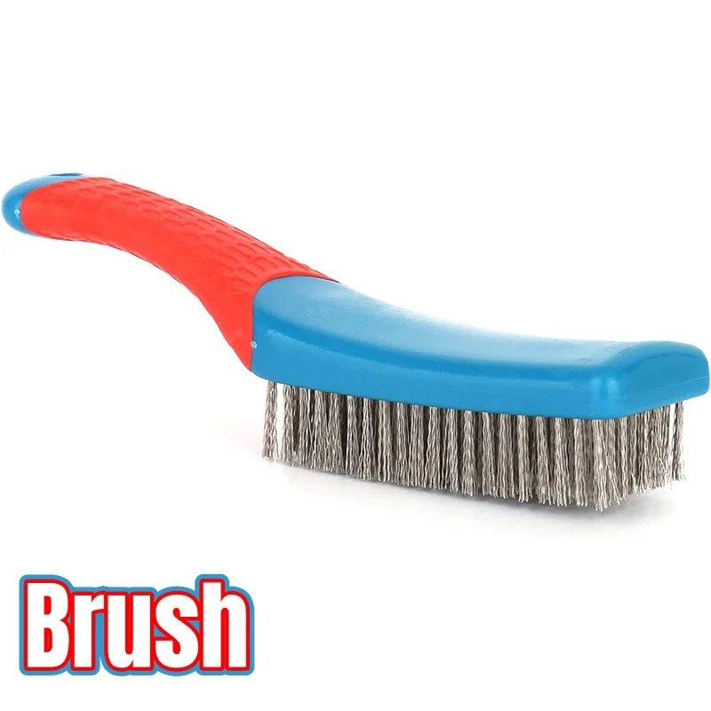 Heavy Duty Stainless Steel Wire Brush with Comfortable Plastic Handle Perfect For Removing Rust Welding Slag Dirt And Paint Hot