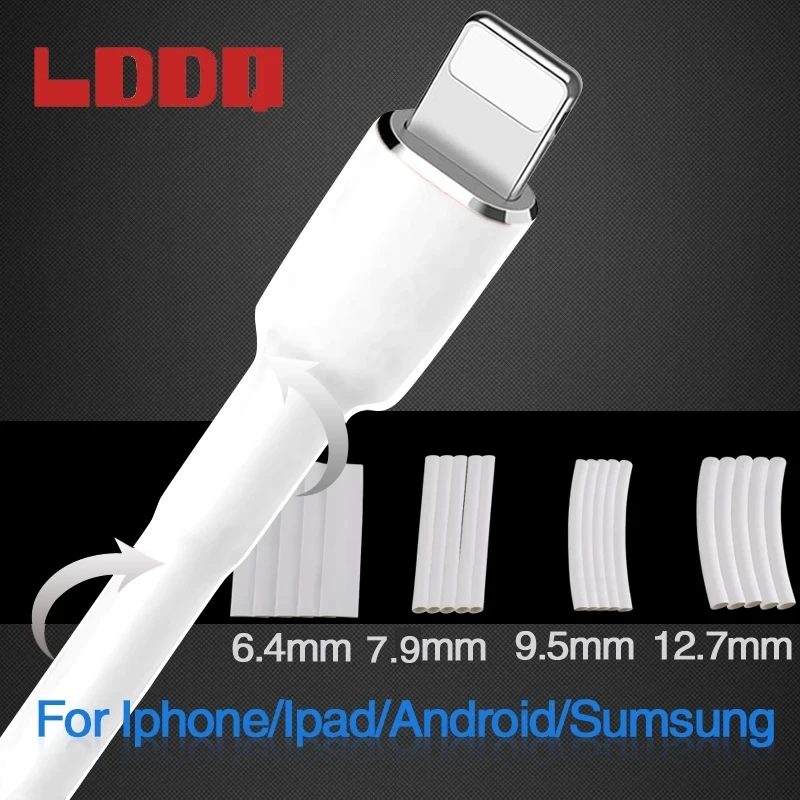 LDDQ 20Pcs Heat Shrink Tubing With Glue Double Waterproof protect Wrap Wire 3：1 White Diameter 6.4~12.7mm Cable Sleeving
