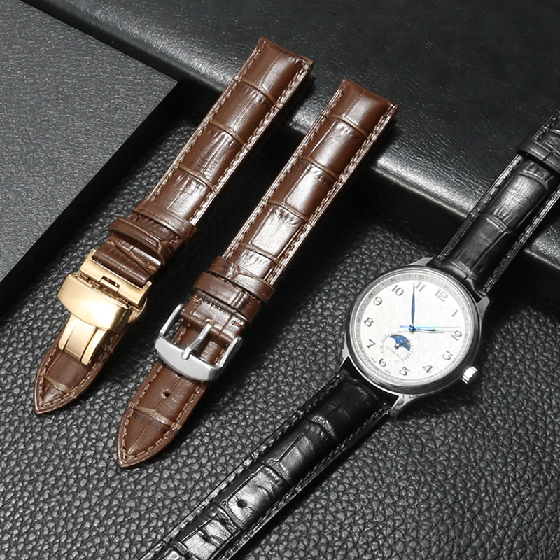 Universal Brands' Large And Extended Leather Watch Strap 12/14/16/18/19/20/21/22/24mm Straight Lnterface Cowhide Watch Strap