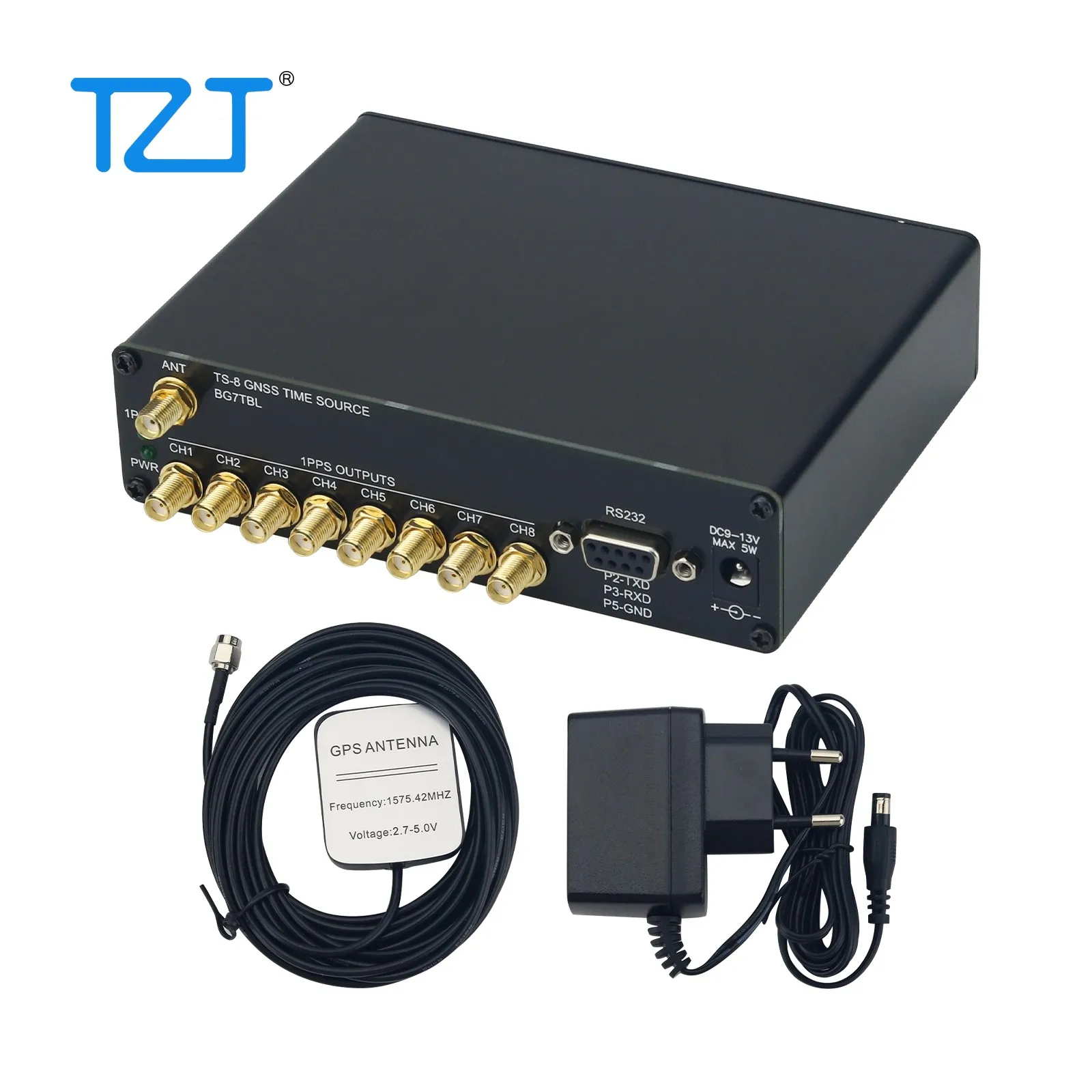 TZT TS-8 BG7TBL Time Source Clock Source 8-Channel Square Wave 0 - 3.3V 1PPS Output LEA-M8T GNSS GPS Beidou Second Pulse Timing