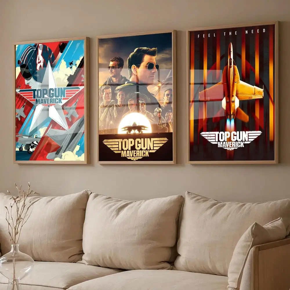 Movie Top Gun M-Maverick Poster For Room Wall Art Decor Waterproof Stickers For Home Bar Bedroom Decoration