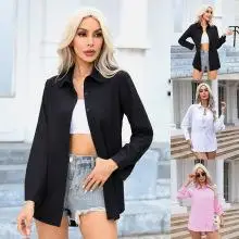 

Ele White Long Sve Women's irt Stretch Polyester Fiber Non-Sinking Regular Fit Ladies' Premium Quali Blouse