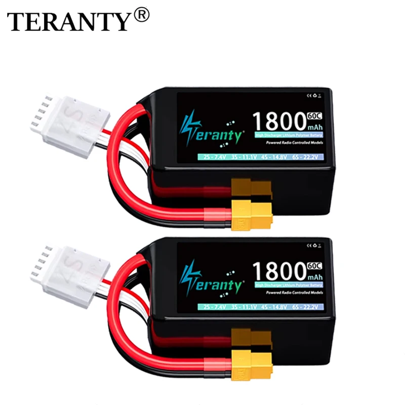 2/4Pcs TERANTY 4S Lipo Battery 14.8V 1800mAh 60C with T XT30 XT60 for RC Car Boat RC FPV Drone Quadcopter Helicopter Airplane