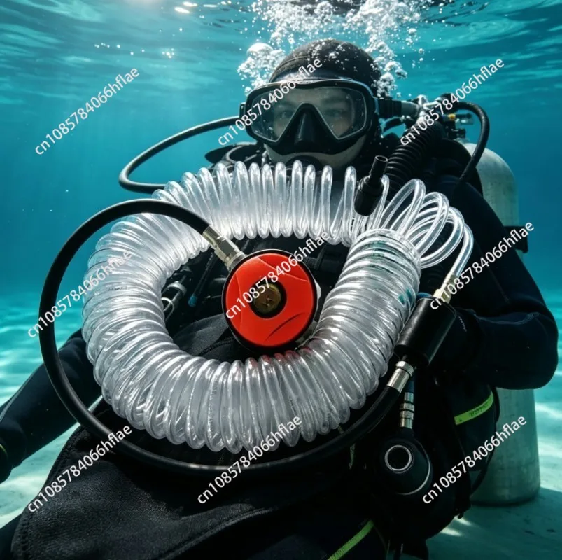 12/15M Submersible Breathing Apparatus Spring Tube Fittings, Scratch-Resistant Wear-Resistant Underwater Breathing Hose