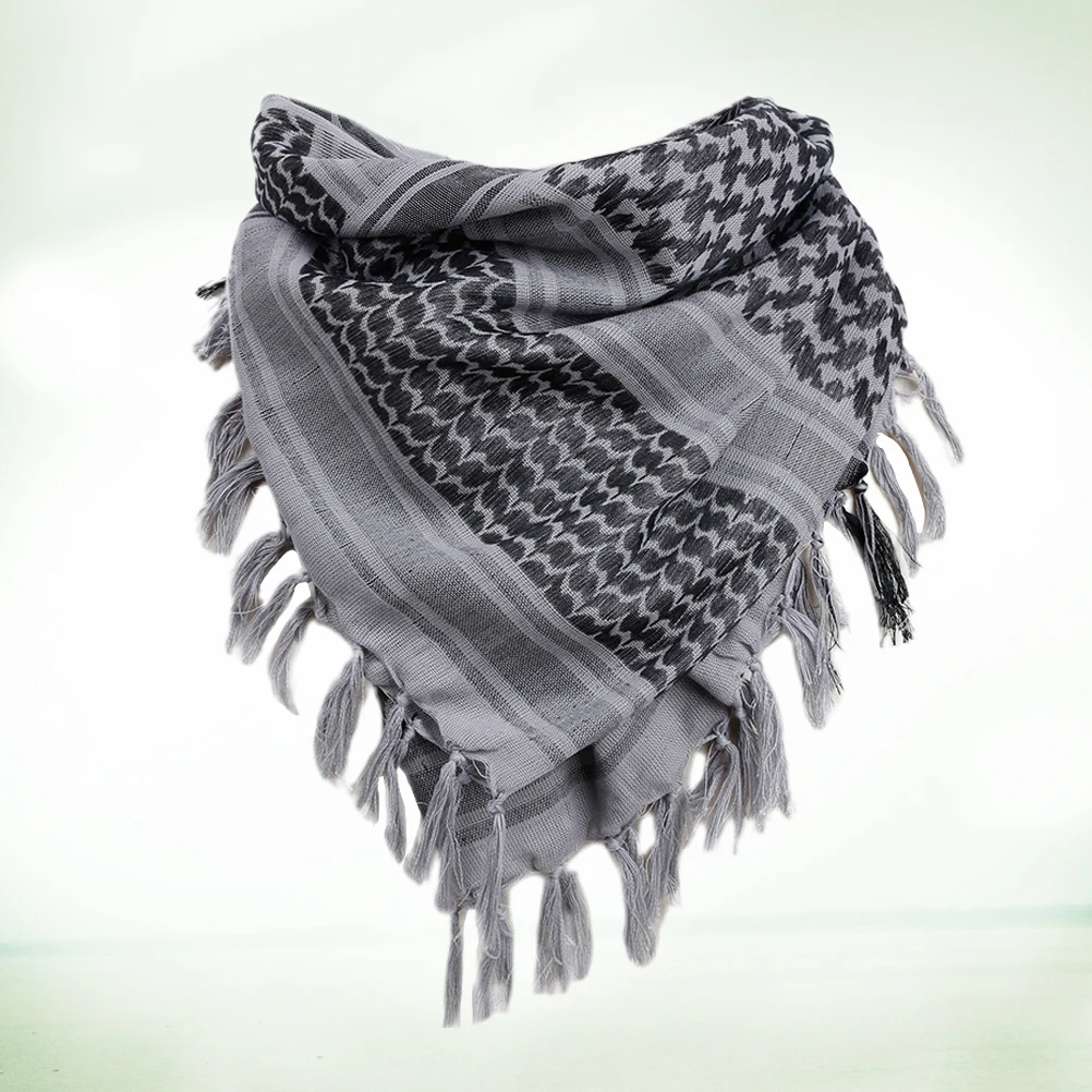 

1Pcs Scarf Premium Cotton Arab Inspired Wrap Unisex Neck Shawl for Cosplay Outdoor Grey Unisex Scarf