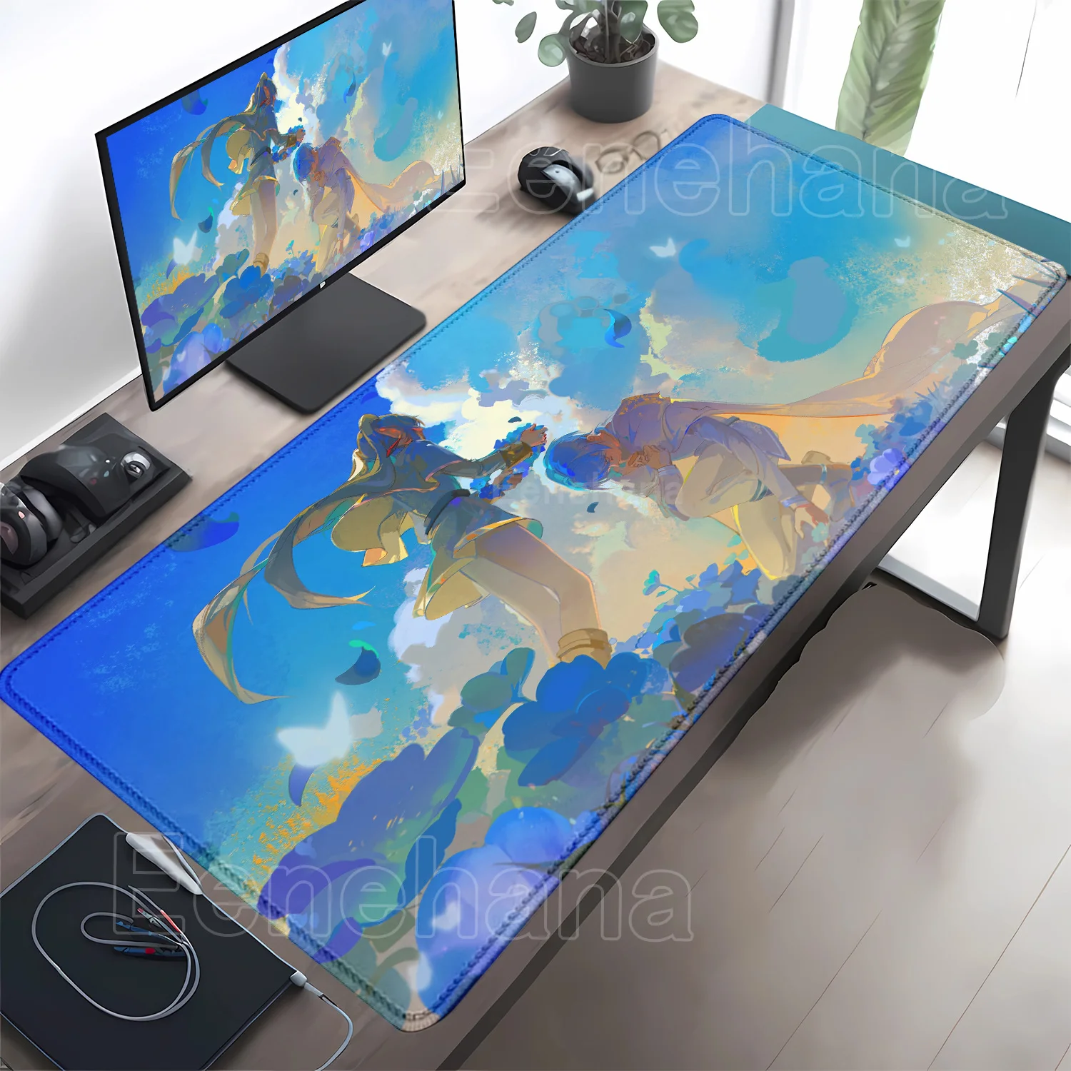 Anime Kawaii Girl Mouse Pad Sousou No Frieren Beyond Journey End Keyboard Laptop Lotus Flower Mousepad PC print offices Desk Mat