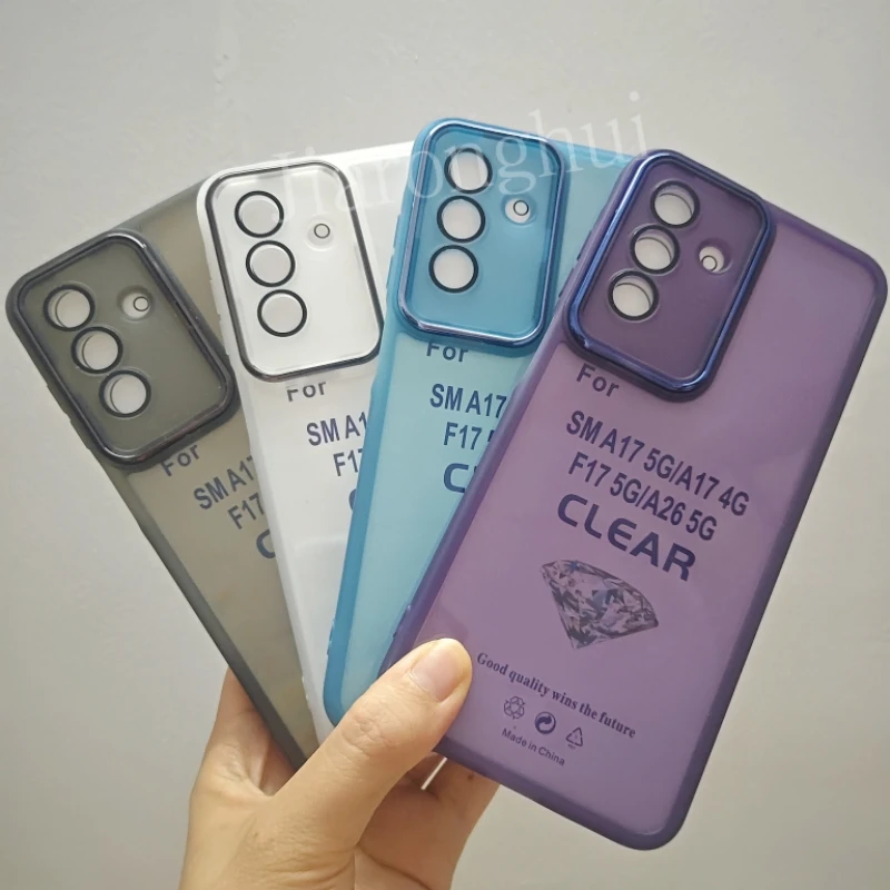 For Samsung Galaxy A17 4G Case Camera Protection Film Transparent Soft Silicone TPU Phone Case for Samsung A17 M17 F17 5G Cover