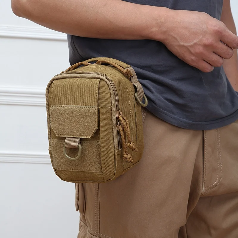 Bolsa de ombro único masculina pode carregar um pacote de cintura pequeno multifuncional portátil pode usar um cinto