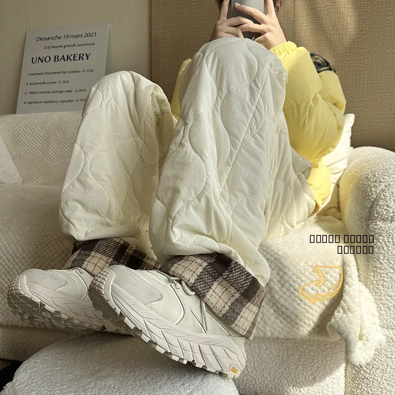 

Американские утепленные зимние хлопковые брюки для мужчин, теплые джинсы прямого кроя для сноубординга, устойчивые к холоду в северо-восточных регионах.