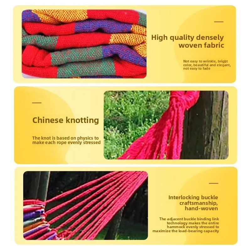 Outdoor hammock 0.8 meters single ordinary outdoor camping equipment colored canvas hammock hammock