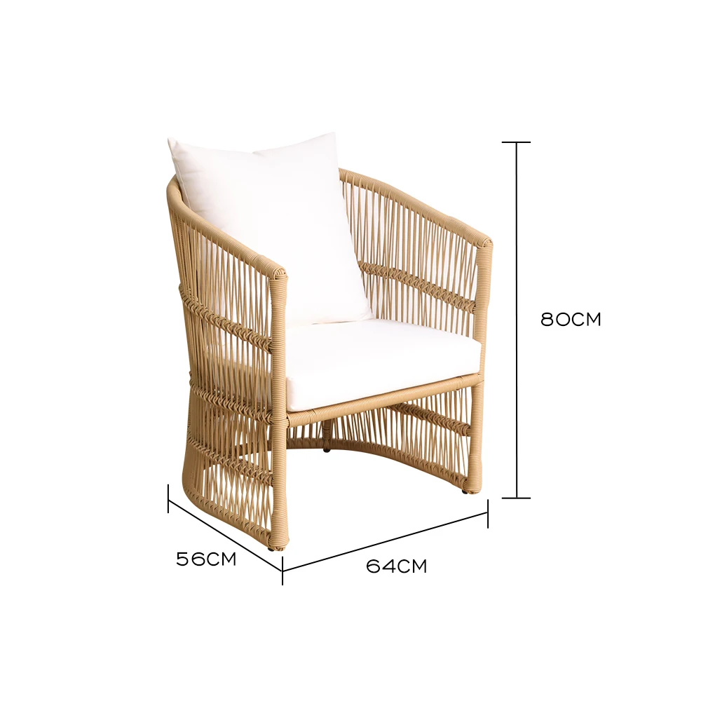 Wicker luxury outdoor hotel chair rattan durable waterproof leisure lounge chairs set garden furniture