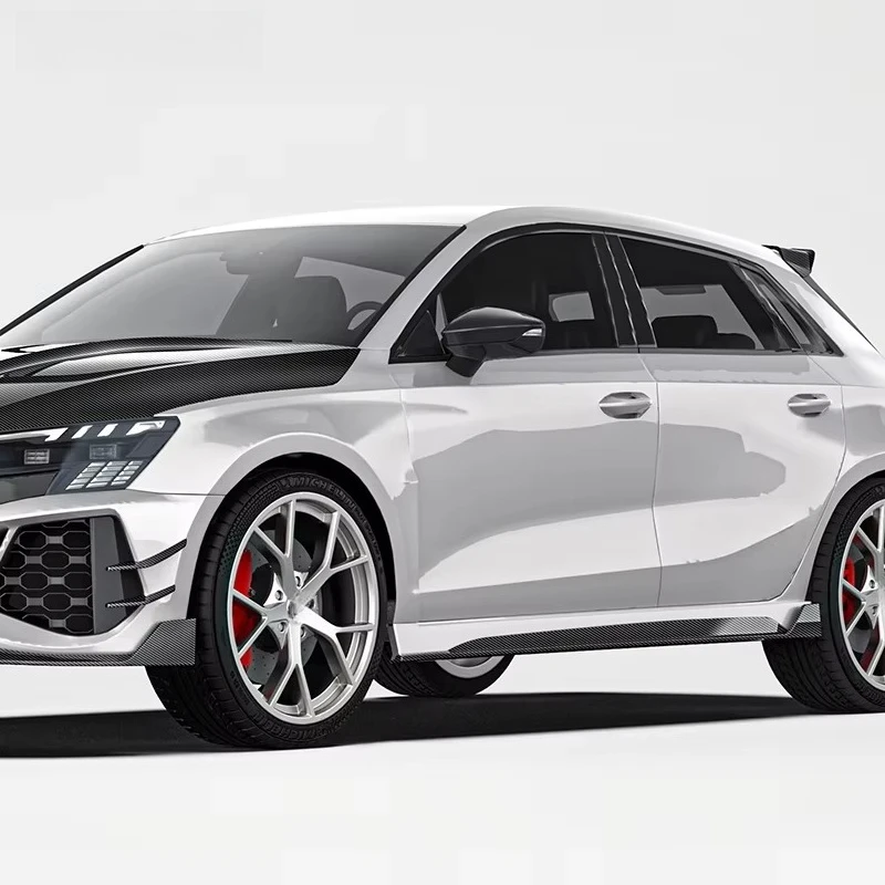 Dry Carbon Fiber Body Kit Side Skirts for  RS3 8Y Sportback Saloon Sedan 2021 - 2024