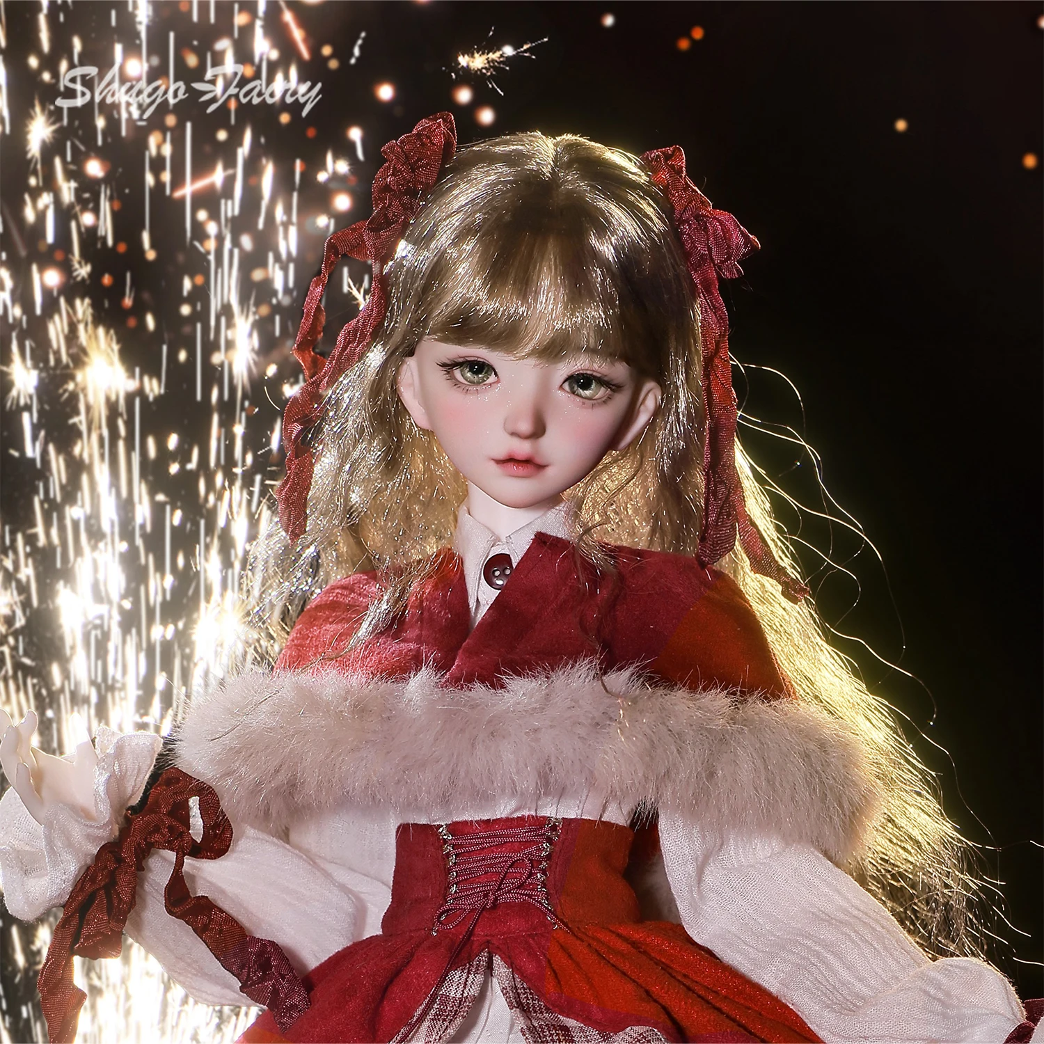 

Bjd Doll 1/4 Cirra C Full Set Female Winter Cute New Year Costume Toy For Girls Ball Jointed Dolls Shugafairy
