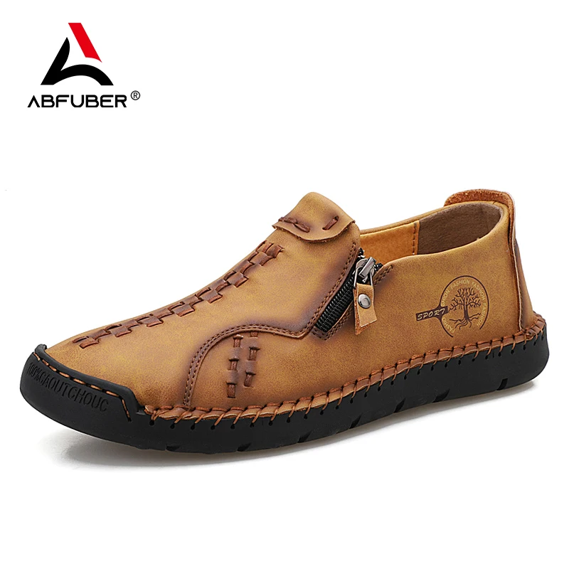 Zapatos de cuero hechos a mano para hombre, mocasines informales cómodos, sin cordones, planos, gran oferta