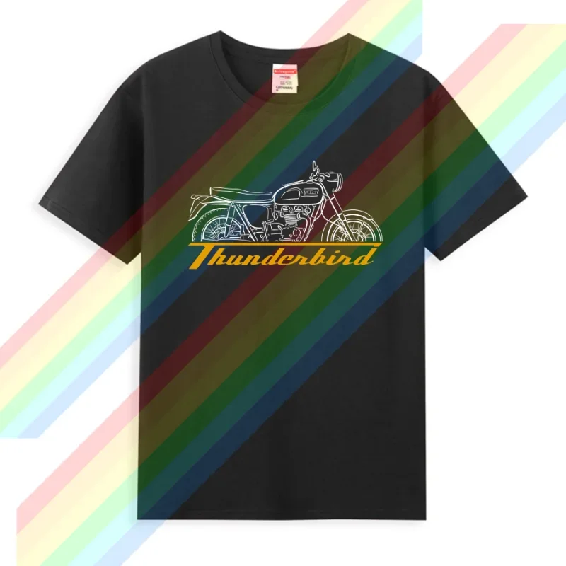 

2024 Men T Shirt Casual T-shirt Triumphs 6T Thunderbird 1949-1966 T-Shirt Graphic Summer Short Sleeves 100% Cotton S-3XL Cool