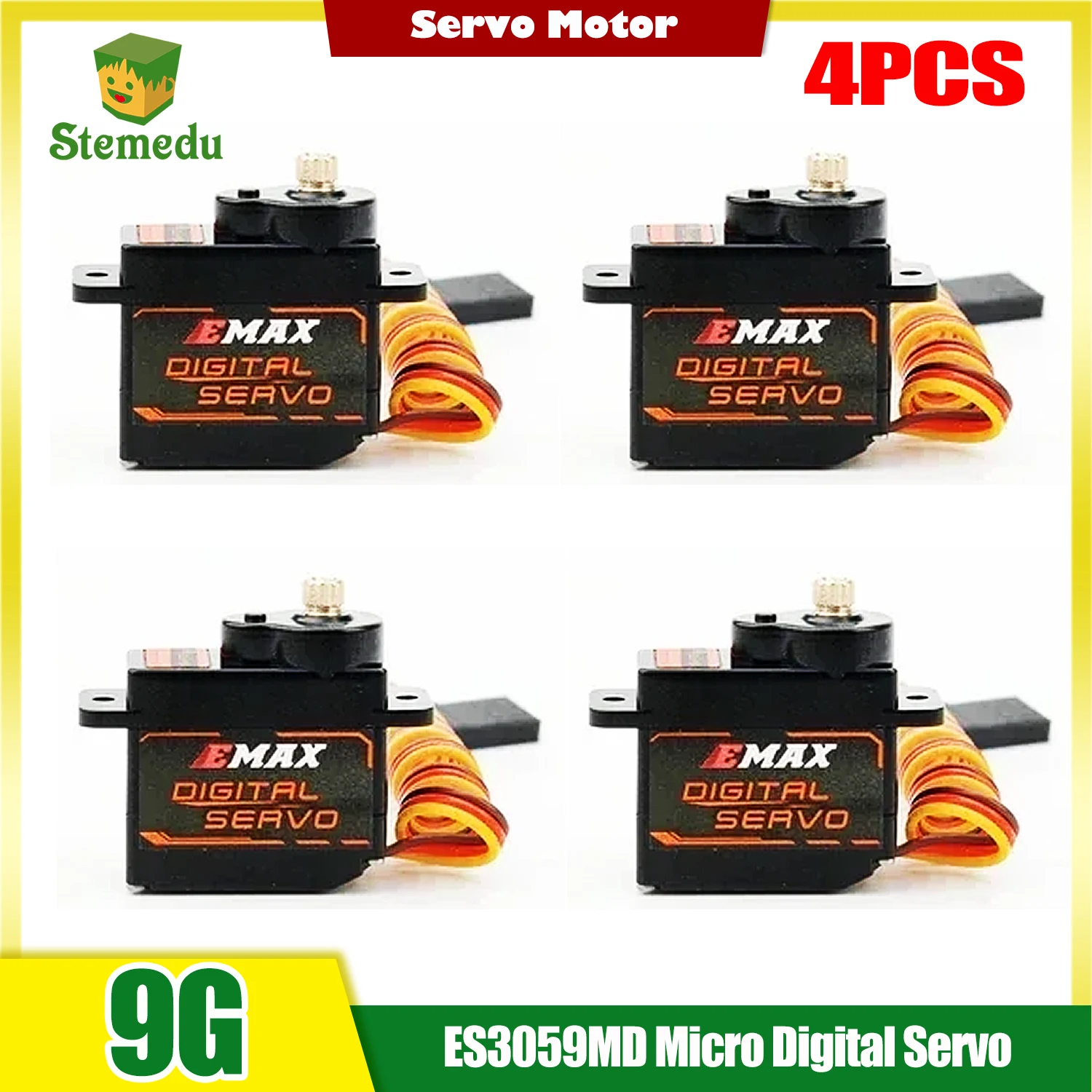 4 قطعة EMAX ES3059MD 12 جرام أجهزة رقمية جميع التروس المعدنية مقاوم للماء لمحاذاة TREX 450 هليكوبتر RC روبوت نموذج PWM مايكرو سيرفو