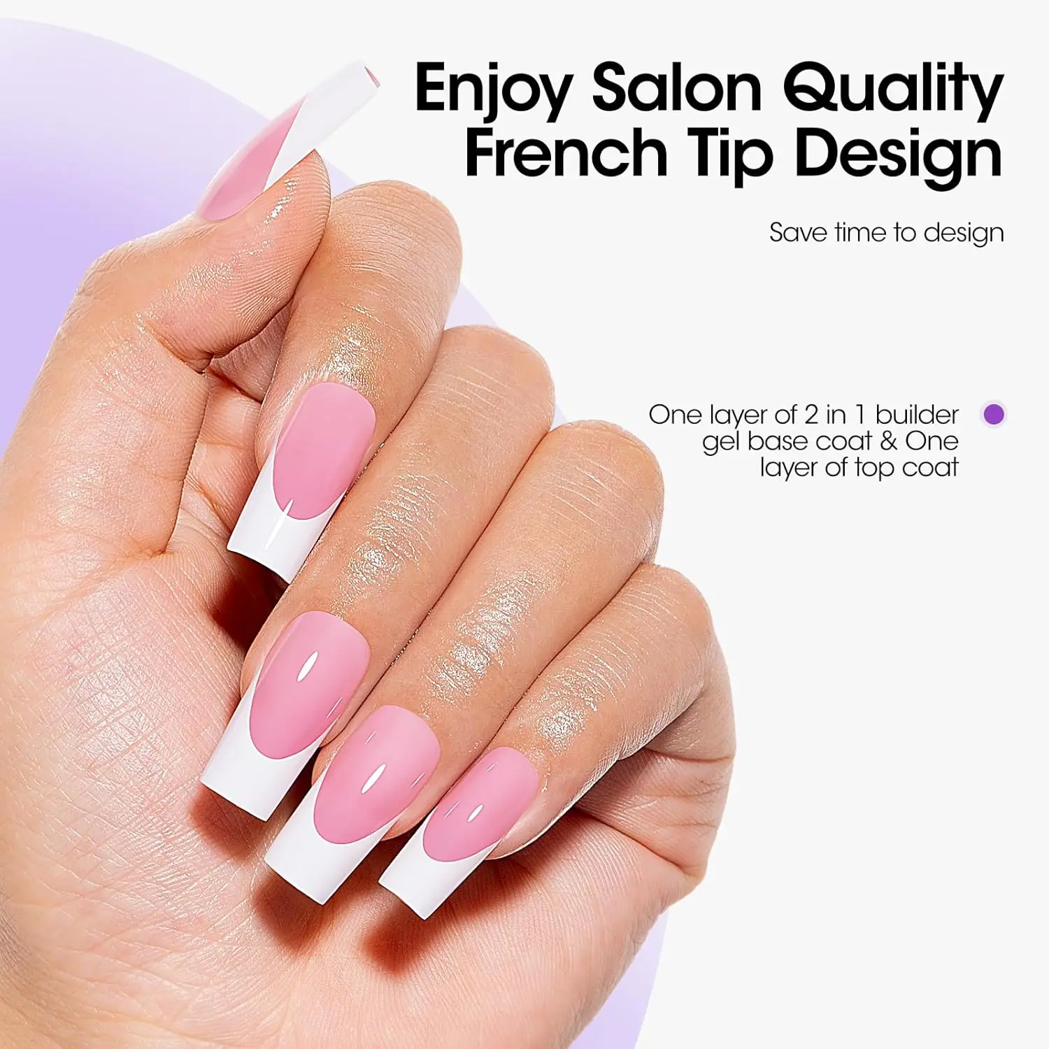 Gellen 240 قطعة جل الفرنسية تلميح طقم أظافر مجموعة كاملة الأشعة فوق البنفسجية LED مصباح هلام ملحقات الأظافر قاعدة معطف معطف فوقي الصلبة مسمار الغراء