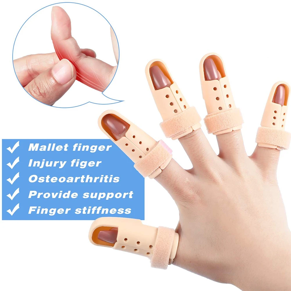 TIKE 1/2/5Pcs Finger Splint Brace Adjustable Broken Finger Joint Stabilizer Support Finger Protection Mallet Posture Corrector