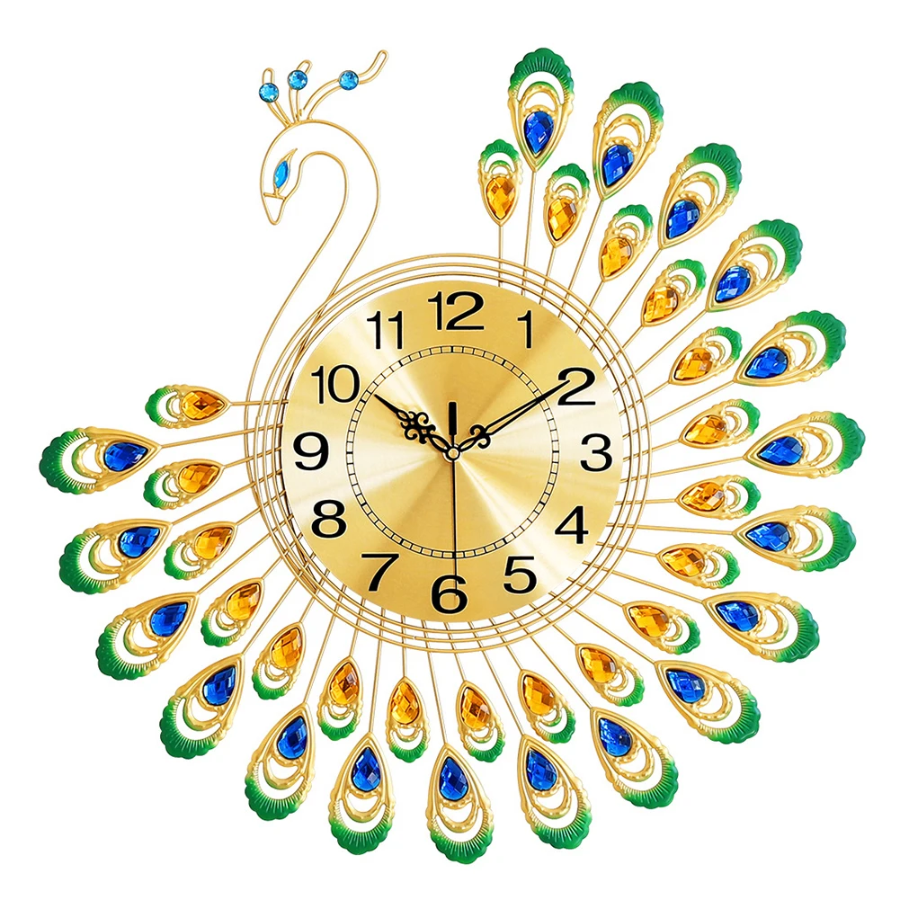 In Peacock Wall Clock Exquisite Craftsmanship Modern Art Peacock Wall Clock Features Quiet Environment Artwork Decoration