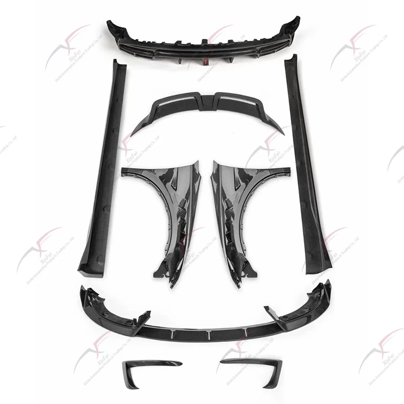 Body Kit Upgrade for Tesla Model Y Carbon Fiber Car Bumpers Front Lip Rear Diffusers Rear Spoiler Fenders Side Skirt Accessories