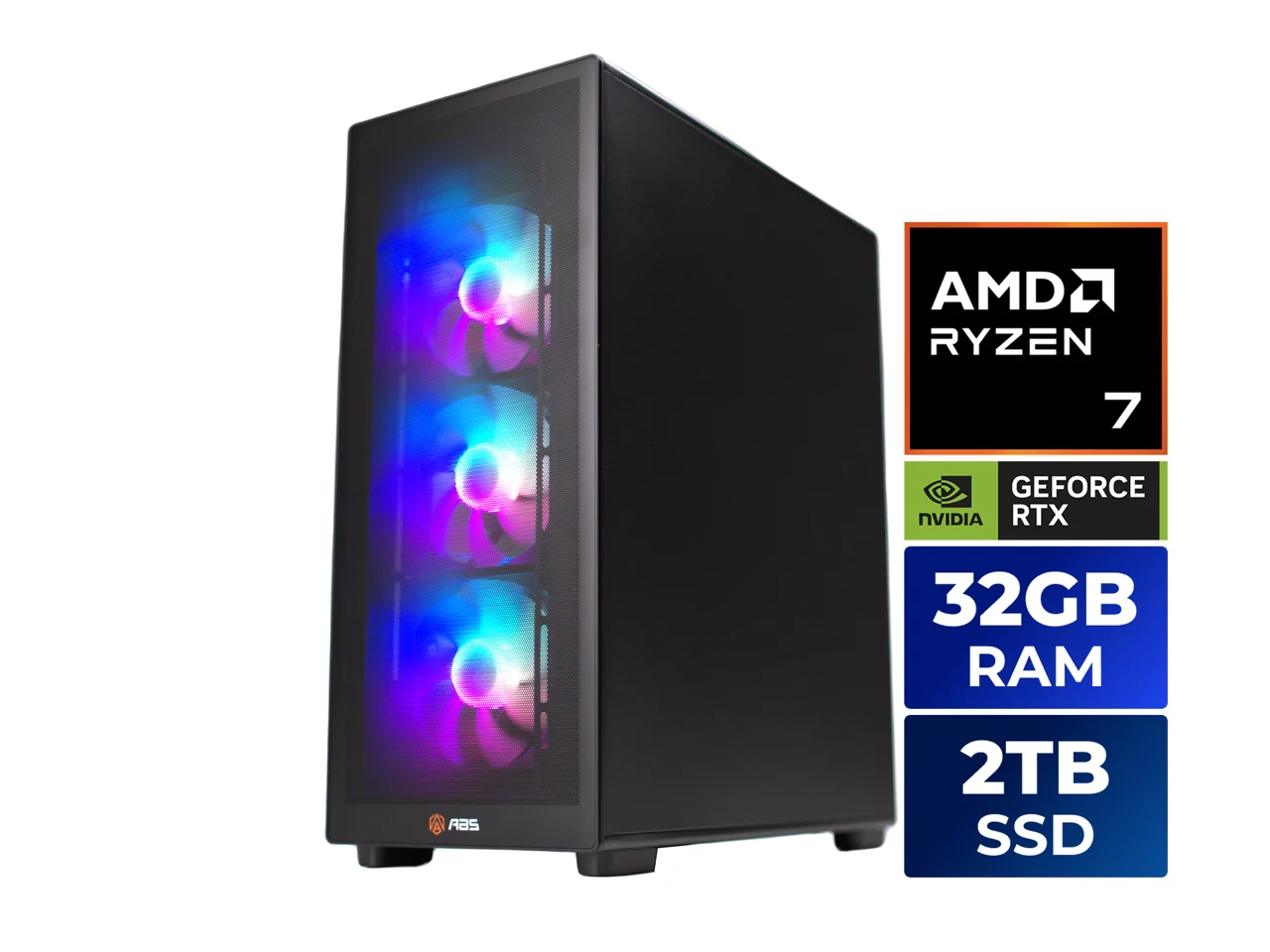 Abs Stratos Ii Ruby Gaming Pc - Windows 11 - Amd Ryzen 7 9800X3D - Geforce Rtx 5070 Ti - Dlss 4 - 32Gb Ddr5 6000 - 2Tb M.2 Ssd