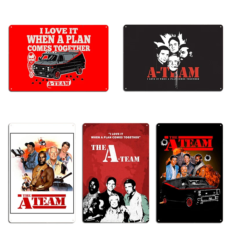 جميع وكالة المخاطر فريق أحبه عندما يأتي الخطة معًا بتصميم معدني لوحات حانة جدارية للمطبخ ملصق تسجيل القصدير القديم