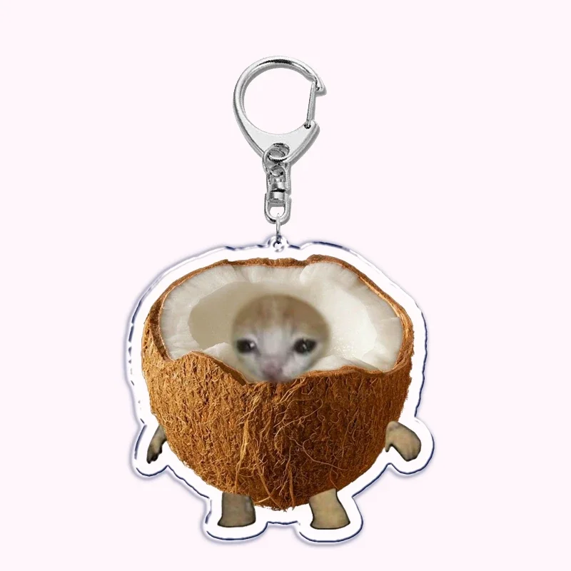 Creative Banana Cat with Heart Keychain for Accessories Bag Pendant Food Fruit Happy Cats Key Chain Ring Keychains Jewelry Gift