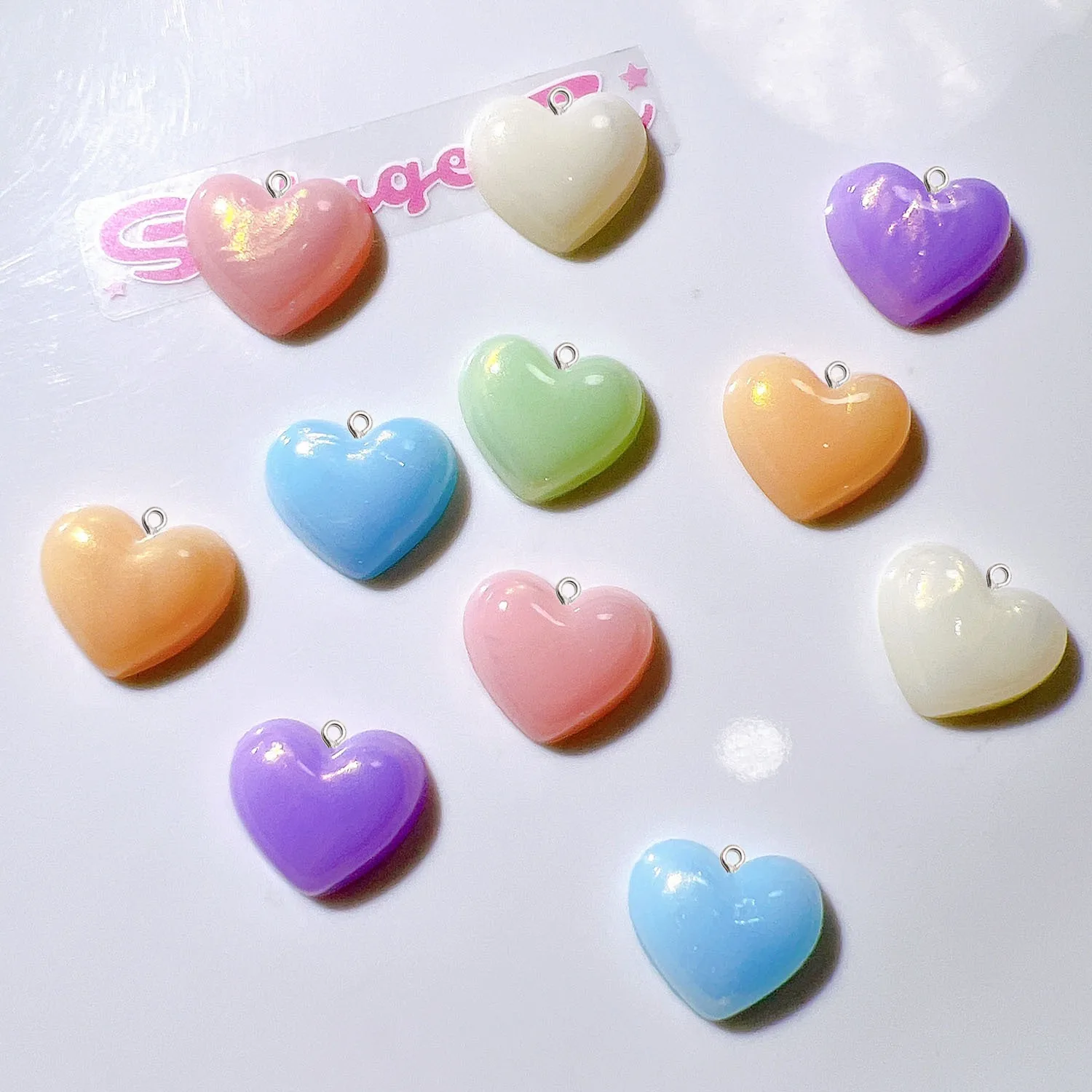 10Pcs Glossy Small Pendants Jewelry Making Parts Girl DIY Earrings Bracelets Necklace Keychain Accessories Art Craft Supplies