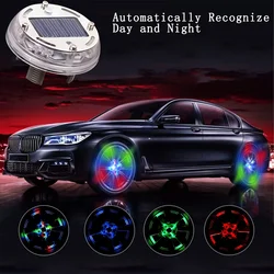 LED Solar HUB Lamp Tire Lights Waterproof Colorful LED Wheel Lights Motorcycle Car Decorative Lights for Night Ambient Light