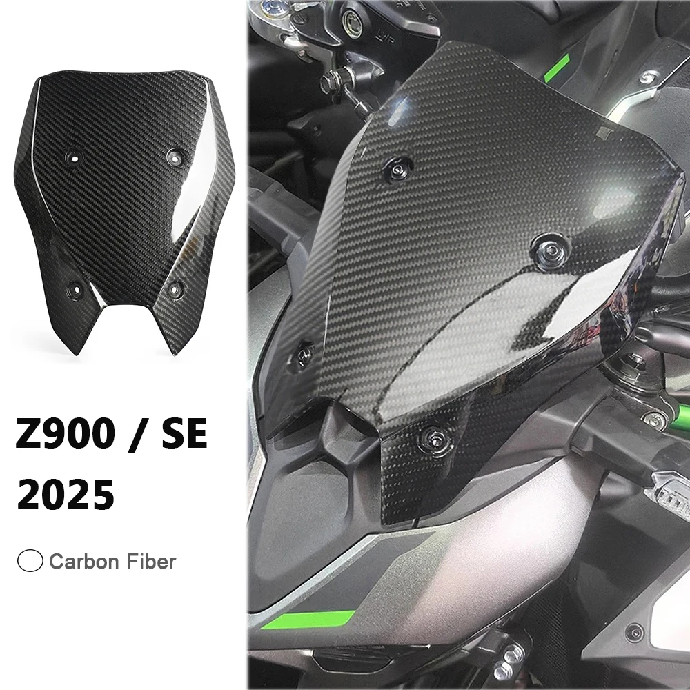 

Carbon fiber Windshield For Kawasaki Z900 Z900SE 2025 Motorcycle Windscreen Wind Deflector Visor Cover