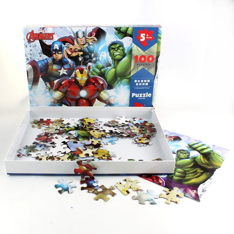 

Marvel Comics Spider Man The Avengers Handsome cartoon pattern 100 piece puzzle Anime peripherals Small gift