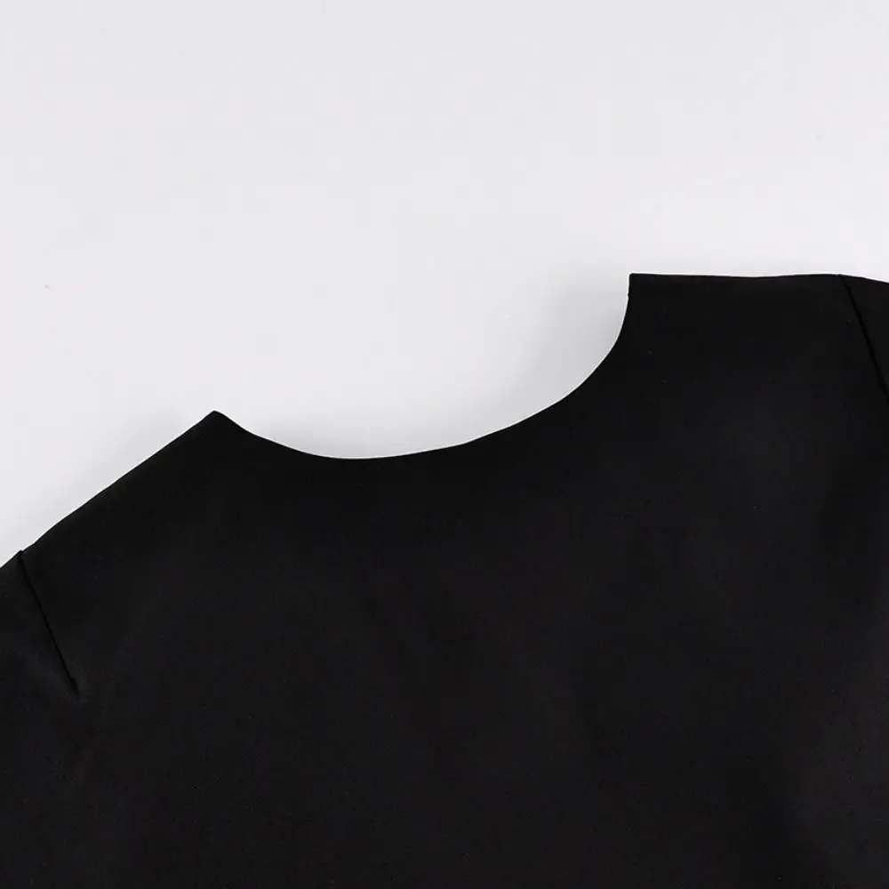 Creative Gift Patchwork Tanks Top Solid Elegant Cardigan Y2k Cropped Cropped Top Women - view 3