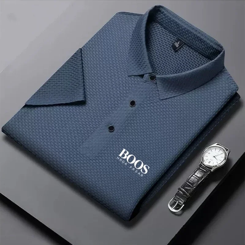 

The new men's high-quality ice silk short-sleeved polo shirt is suitable for summer wear. It is casual and comfortable, breathab