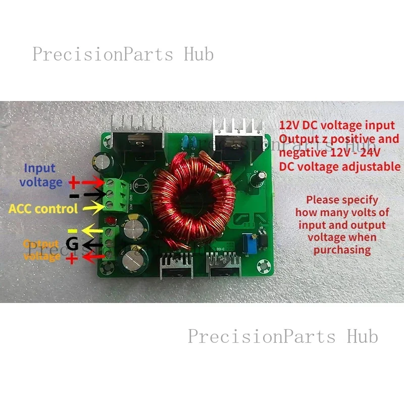 

Single DC Dc12v Turn Positive and Negative 12V15V18V Subwoofer Modified Car Audio Amplifier Dual Power Board