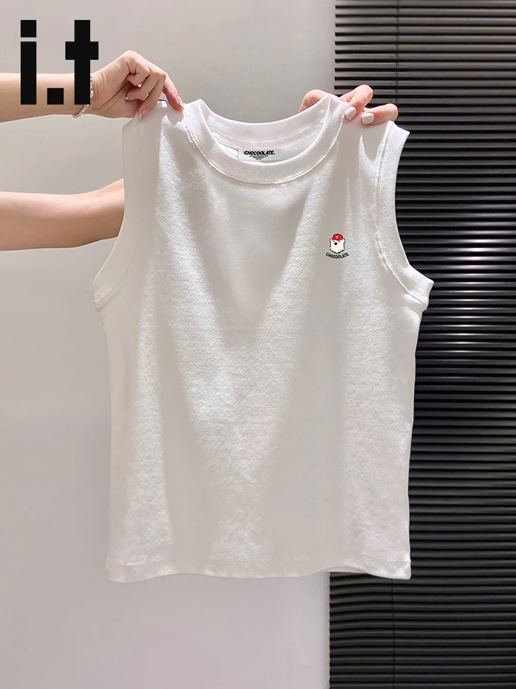 

Универсальный базовый жилет для ранней весны с круглым вырезом, женская внутренняя одежда, повседневный свободный крой, смесь хлопка