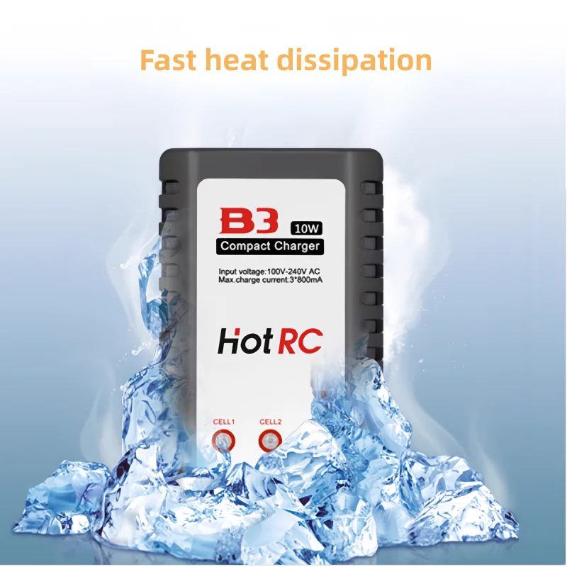 HOTRC B3 شاحن 10 واط بطارية ليثيوم 7.4 فولت 11.1 فولت شاحن متوازن 2S 3S
