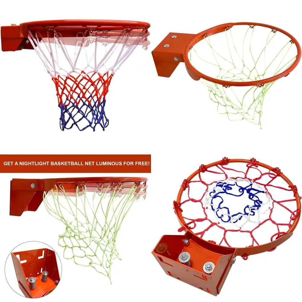 

heavy duty indoor basketball rim with 18-inch double spring flex replacement for wall mount goals