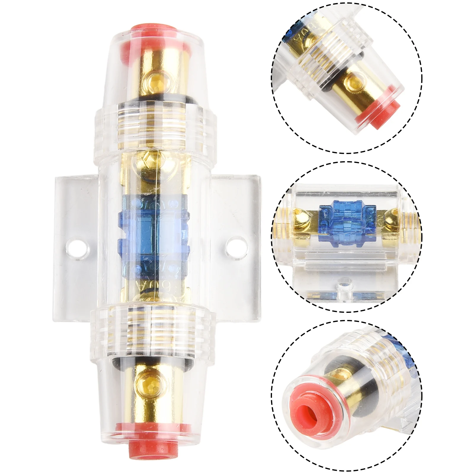 Car Audio Fuse Maximum Current 60A Car Fuse Holder Optimal Conduction Quick Installation Easy To Use Gold Plated Screws