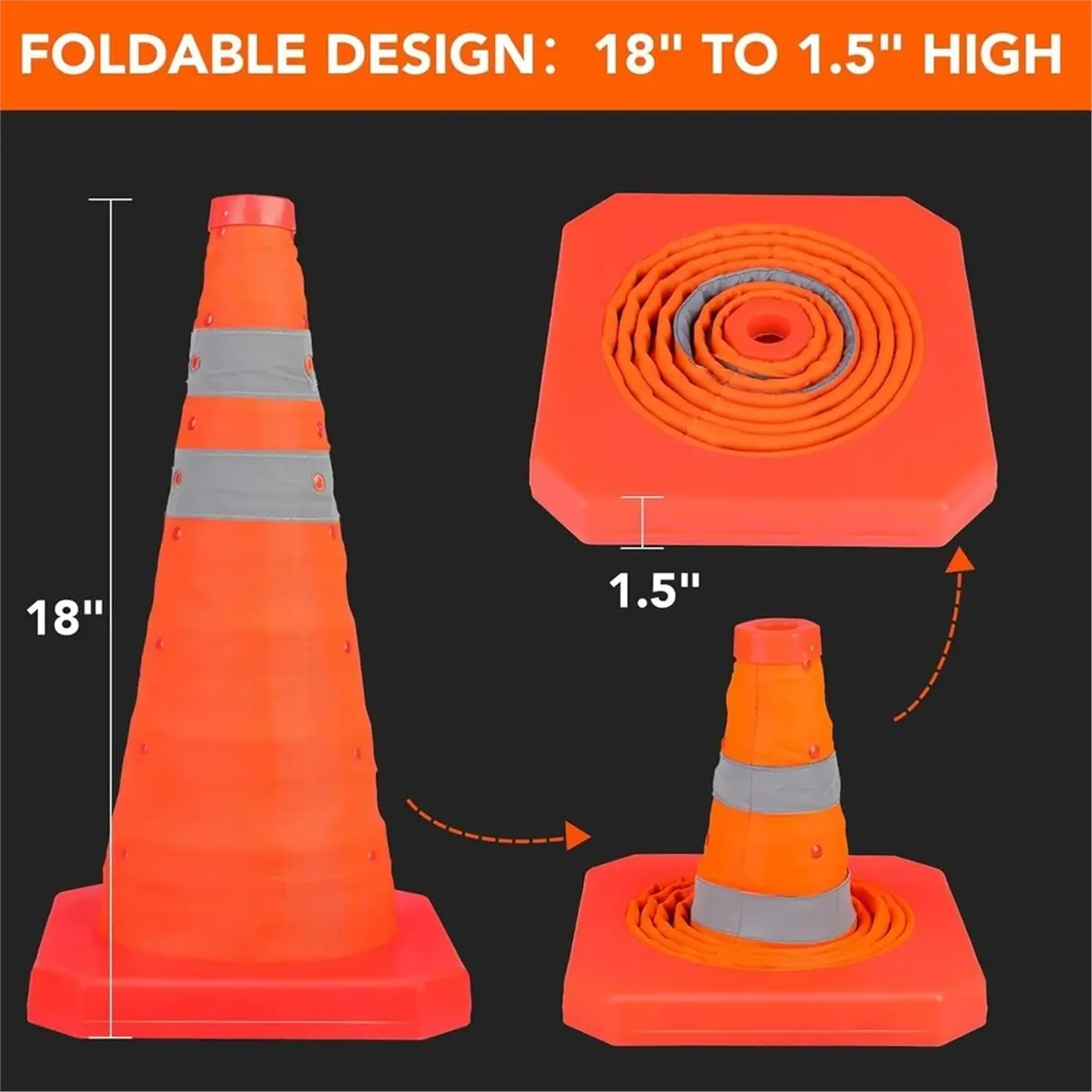 2026 New Traffic Cones, Safety Cones,Multi Purpose -Up Cones ,Orange Cones for Parking Lot, Driveway, Driving Etc