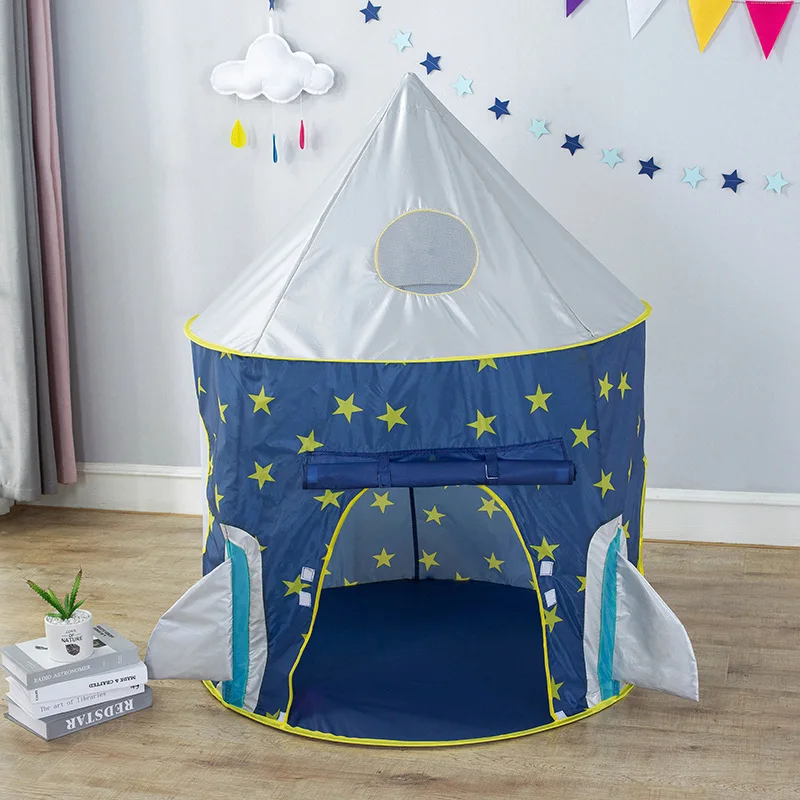 3 in 1 Portable Rocket Children\'s Tent Toys Camping Tent Kids Ball Pool for Children Play House Crawling Tunnel Pop-up Tent