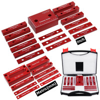16Pc Inch / 9Pc Metric Setup Blocks Height Gauge Set, Precision Aluminum Setup Bars for Router and Table Saws Woodworking Set Up