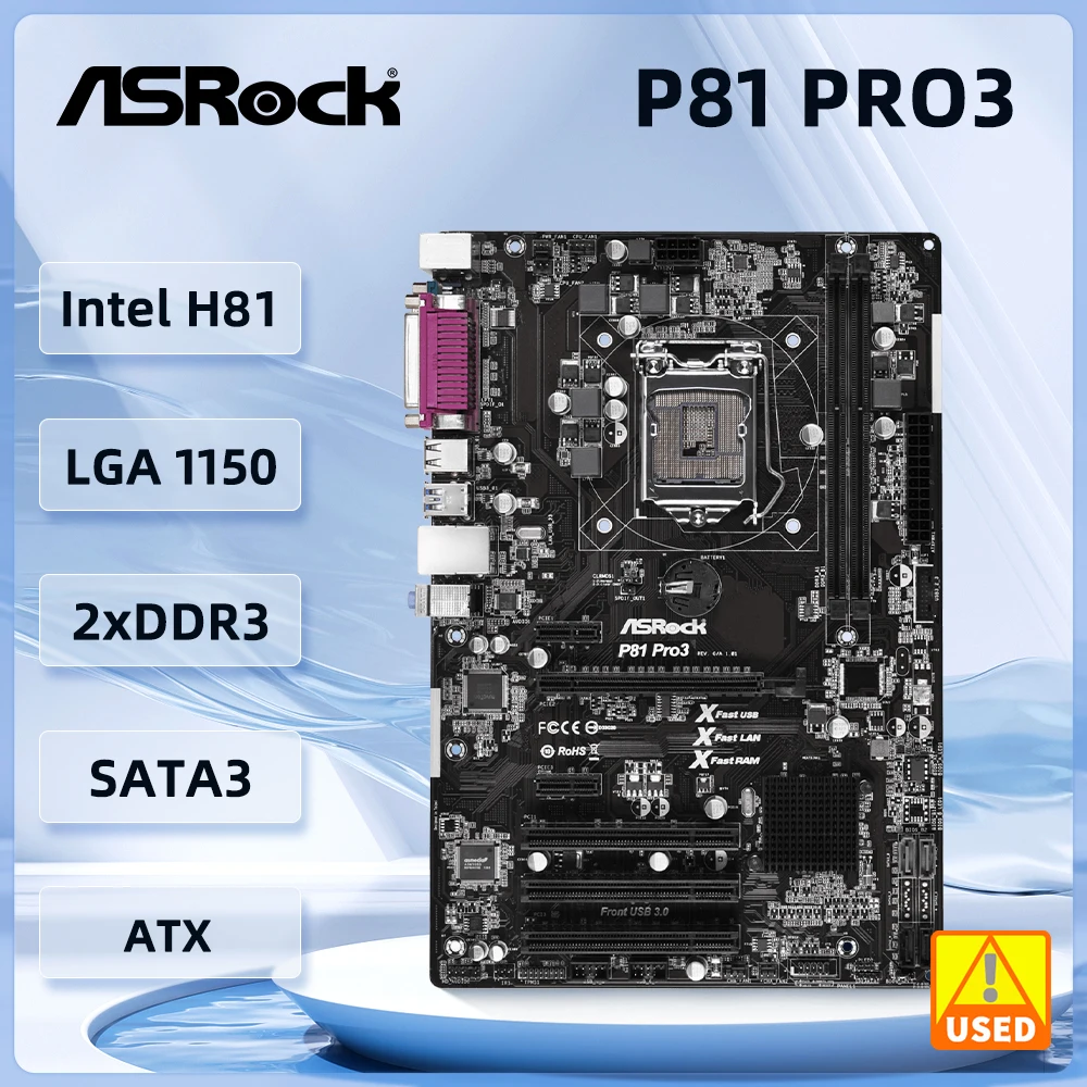 

Intel H81 Motherboard ASROCK P81 Pro3 Motherboards LGA 1150 DDR3 16GB support i7-4770 4570 4170 G3470 4790 ATX PCI-E 2.0