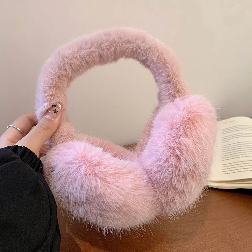 Earmuffs para mulheres, aquecedores de ouvido de pelúcia, monocromáticos, à prova de vento e coldproof, novos, inverno, 2022