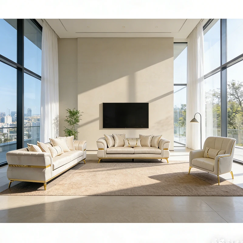 # Factory Modern Luxury Living Room Sofa Furniture Set Fabric 3 Seater Modular Sectional 1+2+3 Comfortable Couch Set