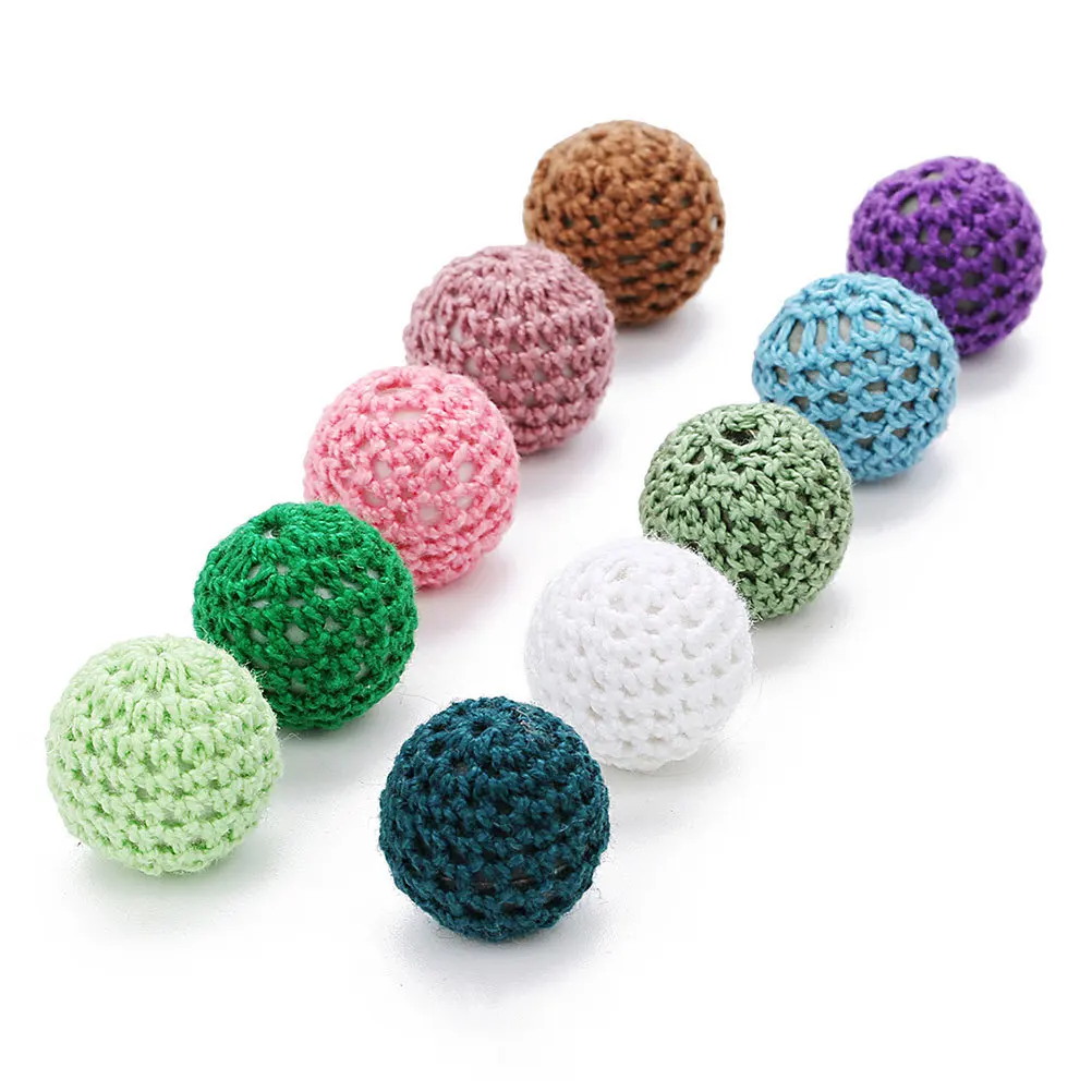 

10 pcs Mini Knitting Wool Ball 22Mm 3Mm Hole Acrylic Yarn Diy Jewelry Making Supplies For Women Holiday Gift Hanging Charm Decor