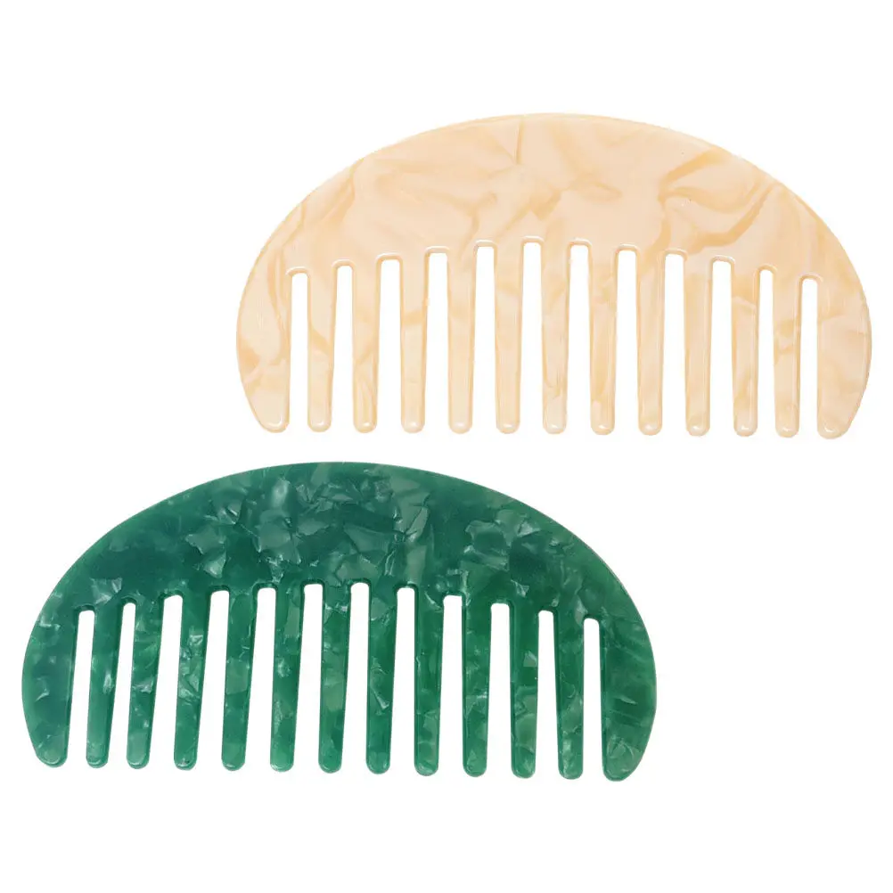 2Pcs Anti-Static Wide Tooth Comb Compact Portable Hair Styling Detangler for Curly Wet Long Hair Women Wide Tooth Comb