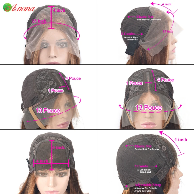 Peluca de cabello humano de color rubio degradado para mujeres negras, peluca Frontal de encaje 13x6, prearrancada, 4x4, cierre de encaje, parte libre